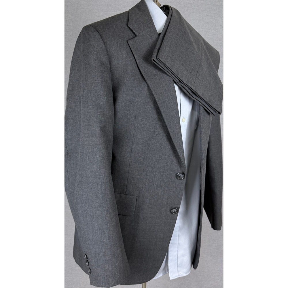 Vintage‎ Palm Beach 2 Piece Suit Mens 40L 34x30 Gray 80s Wool Blend Union Made
